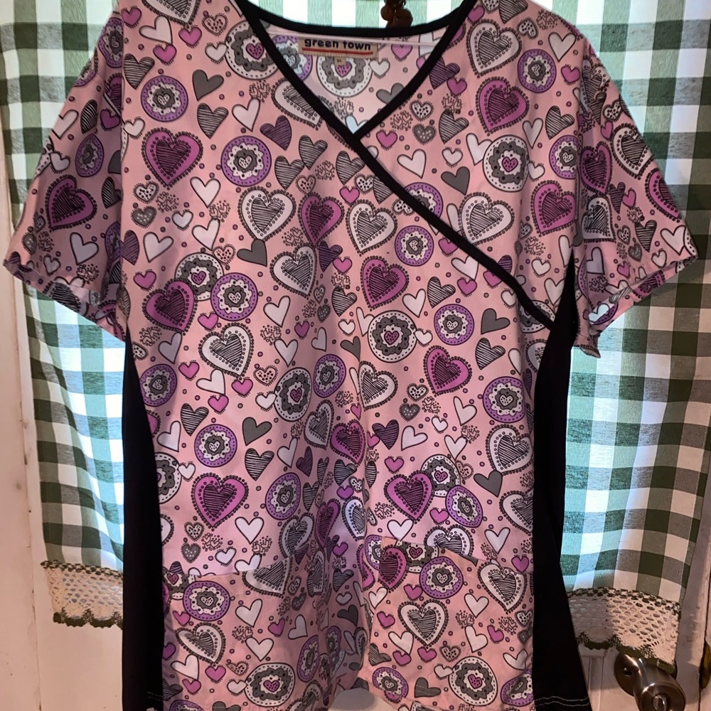 Women’s Green Town Scrub Top
